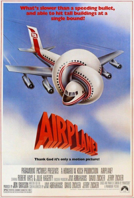 Airplane Movie Poster Classic Comedy Aviation Art for Collectors 24"x 36"