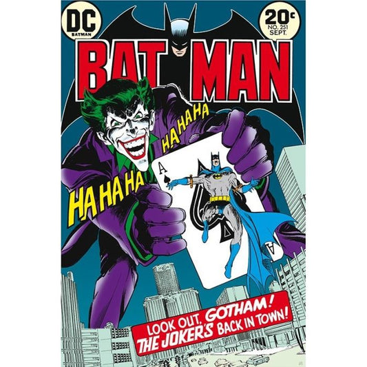 Batman Joker’s Back in Town Poster Iconic DC Comics Villain Art Print for Fans & Collectors 24inx36in