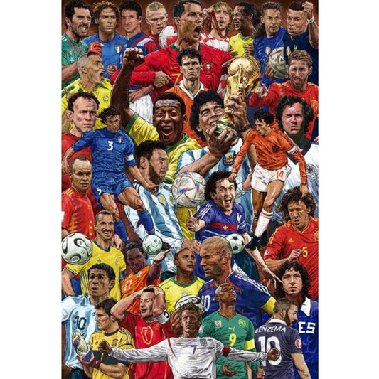 Soccer Legends Poster Iconic Football Stars Wall Art 24"x 36"