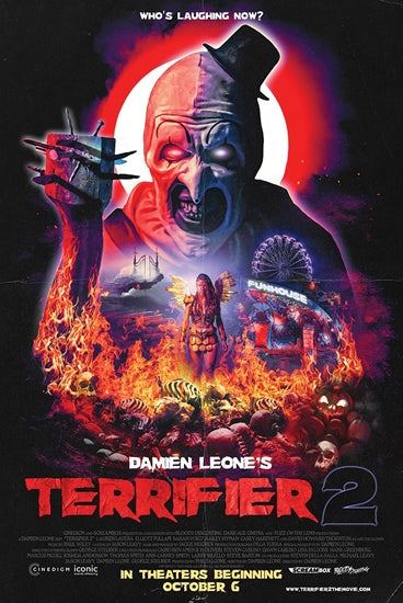Terrifier 2 Horror Movie Sheet Credit Poster Iconic Slasher Film Wall Art 24"x 36"