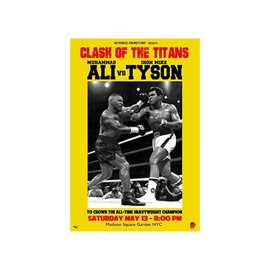 Clash of the Titans Ali vs Tyson Poster Legendary Boxing Champions Art Print for Fans & Collectors 24inx36in